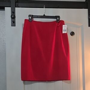 Tahari Red Pencil Skirt Knee-Length Work